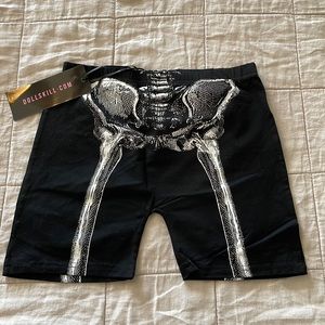 Skeleton biker shorts